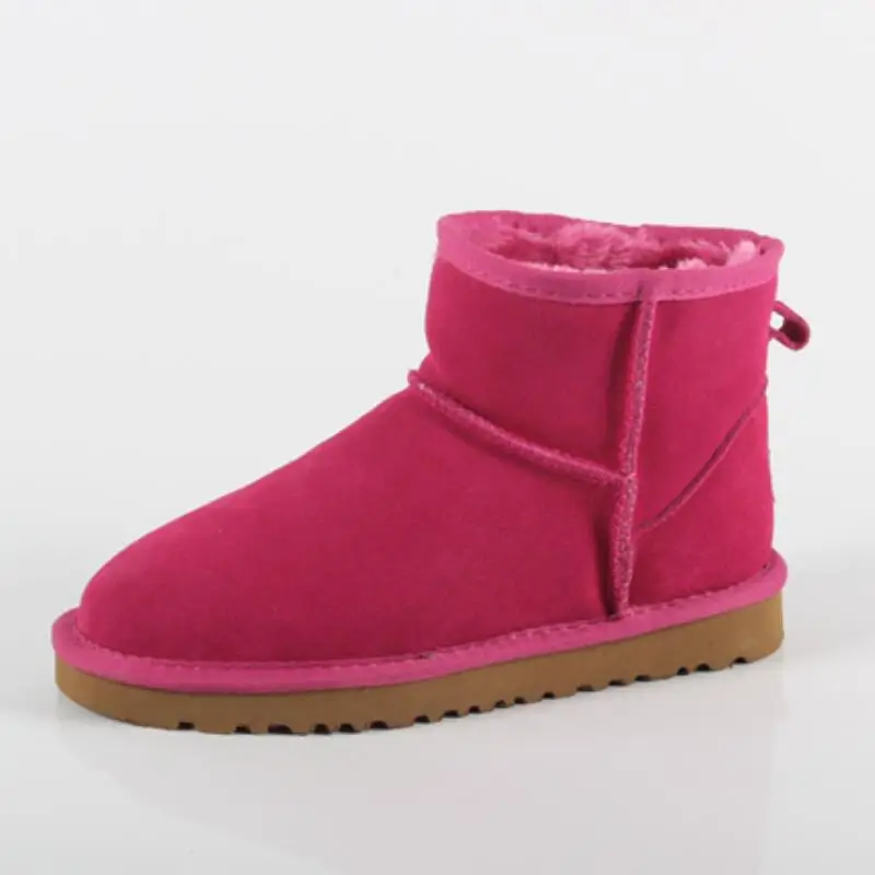 Австралийские женские зимние ботинки известного бренда; ботильоны из натуральной воловьей кожи; теплые зимние ботинки; женская обувь; большие размеры 33-44 - Цвет: photo color