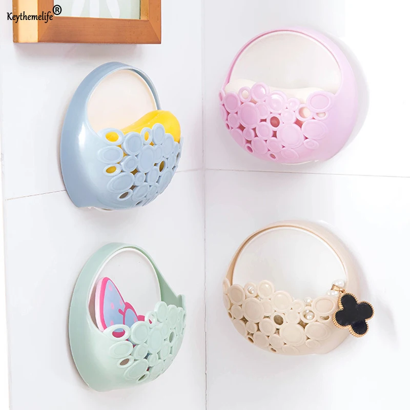 

Practical Strong Sucker Soapbox Hollow Soap Box Wall-mounted Drain Soap Dish Jewelry Storage Rack Kitchen Tools