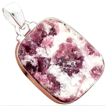 Lovegem Подлинная розовая турмалиновая кварцевая Подвеска из стерлингового серебра 925 пробы, 39 мм, AP2037