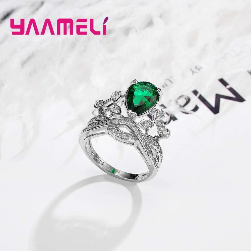 YAAMELI 925 Sterling Silver Special Ring Personality Shape Finger Rings for Women Amazing Wedding Anniversary Jewelry