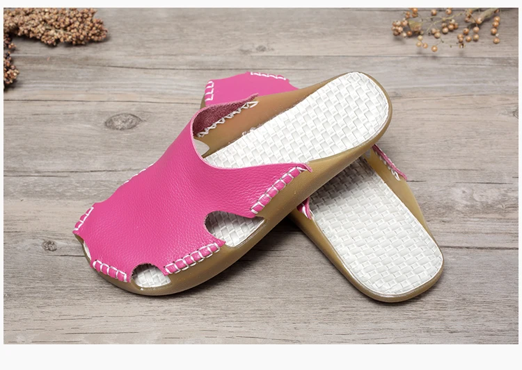 Летние тапочки; женская обувь; удобная обувь ручной работы из натуральной кожи на плоской подошве; пляжные сандалии; Вьетнамки; женские шлепанцы