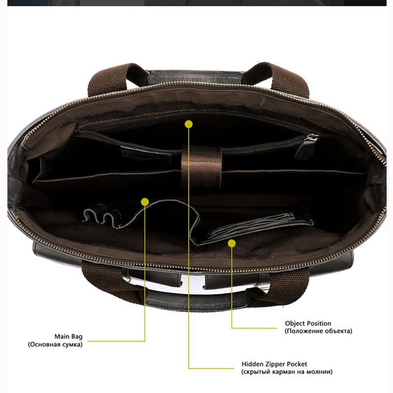 WESTAL большой кожаный портфель s мужской портфель из натуральной кожи для ноутбука 14 сумка-мессенджер мужские сумки для ноутбука офисная/рабочая сумка 8520