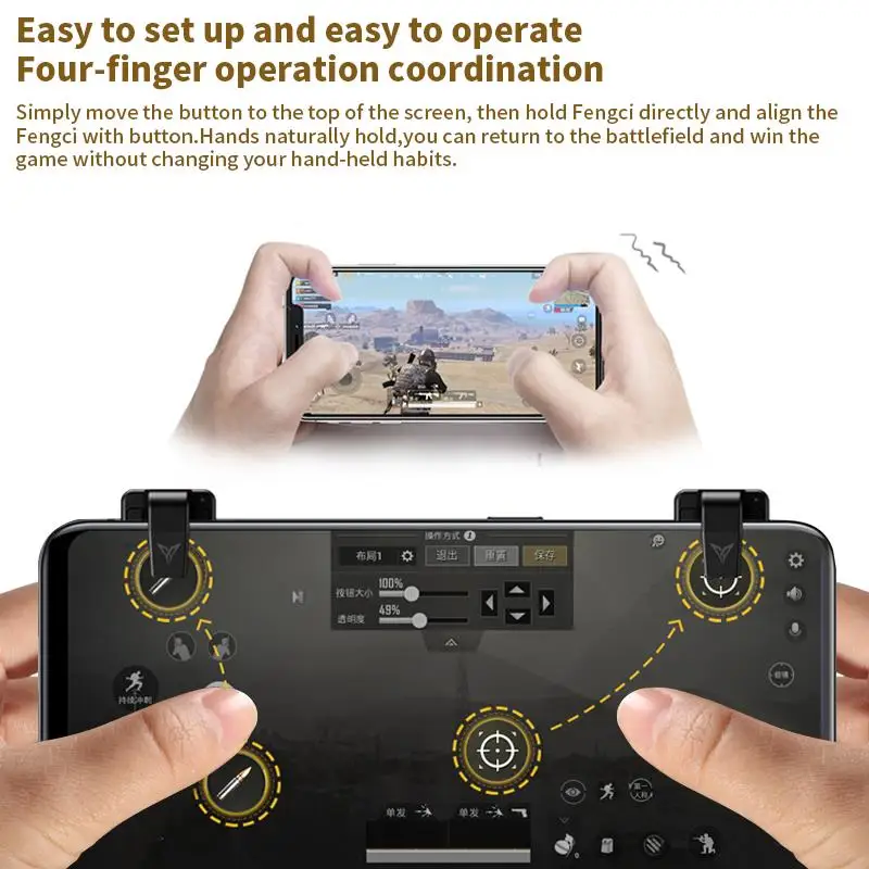

Flydigi Phone Game Trigger Compatible with WASP Controller Mobile Game Controller PUBG CODM Gamepad for Android and iOS