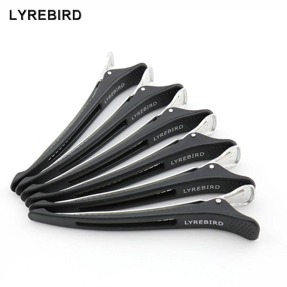 

Lyrebird Hair Clip Black Seamless Clips DIY Beauty Salon Tools Plastic Aluminum Hairpins High Quality 24PCS/LOT NEW
