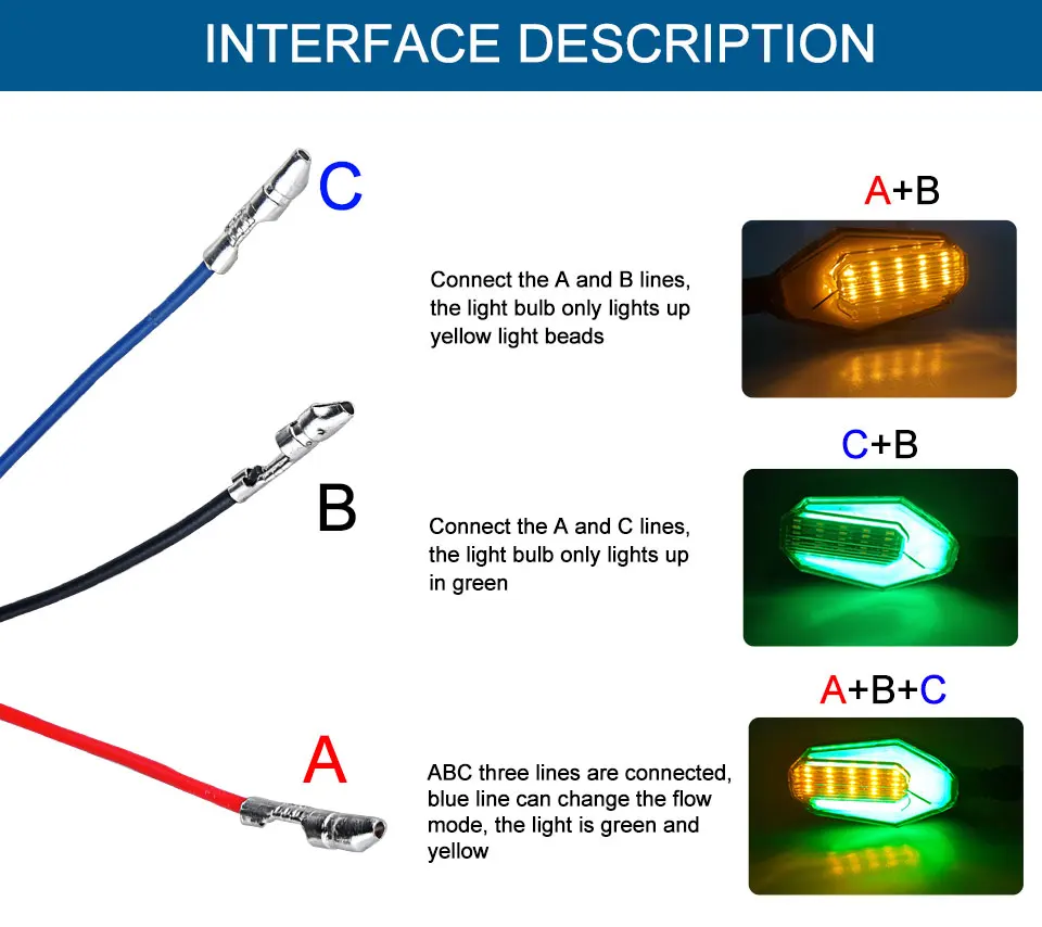 2pcs 12V LED Motorcycle Turn Signal Lights Colorful Flashing Motorbike Indicator Blinker Moto Tail Lights Signal Lamp For Harley (6)