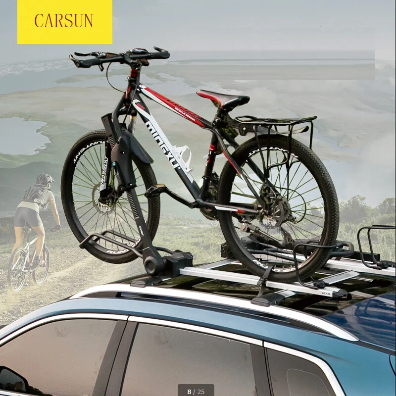 

2018 Brand New Car Roof Bike Rack Four Stationary Bike Rack High Portable Carbon Steel Black Bike Carrier Car Racks
