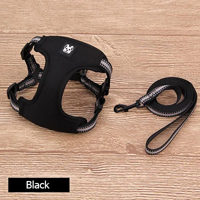 Black Поводок для собаки Szelki Dla Psa Pettorina Cane Kopek Aksesuar Arnes Para Perro Hondentuigjes Peitoral Cachorro аксессуары для собак - Цвет: Black