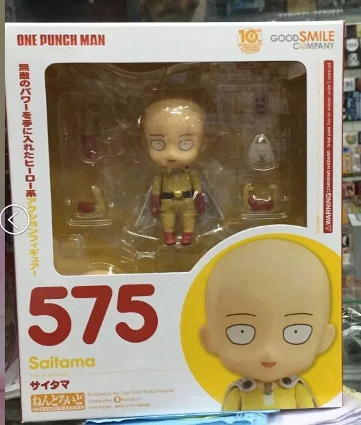 Аниме 10 см Saitama Nendoroid 575 ONE PUNCH MAN ПВХ Фигурки игрушки