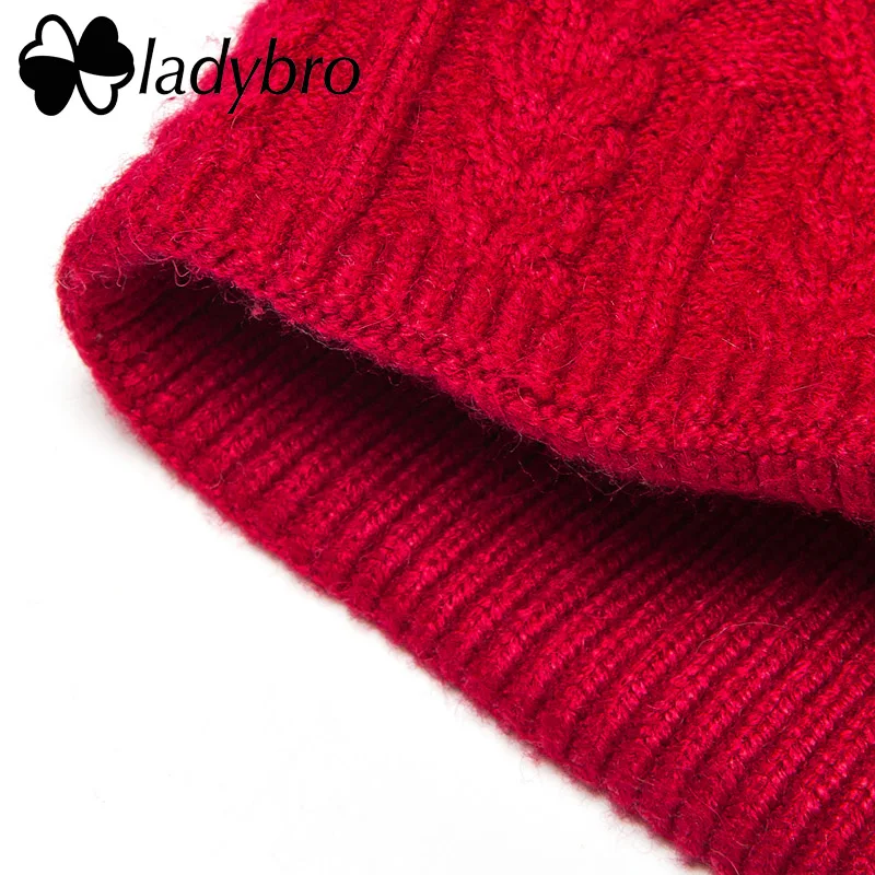Женская вязаная шапка Ladybro теплая зимняя бини Дамская Шапка 52 56 см|knitted hat|knitted hats for