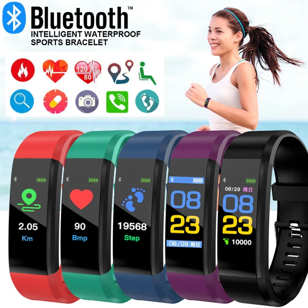 

Color Screen Smart Bracelet Men Women Sports Led Sports Kids Watch Fitness Tracker Heart Rate Pedometer Smart Band Boys Watches