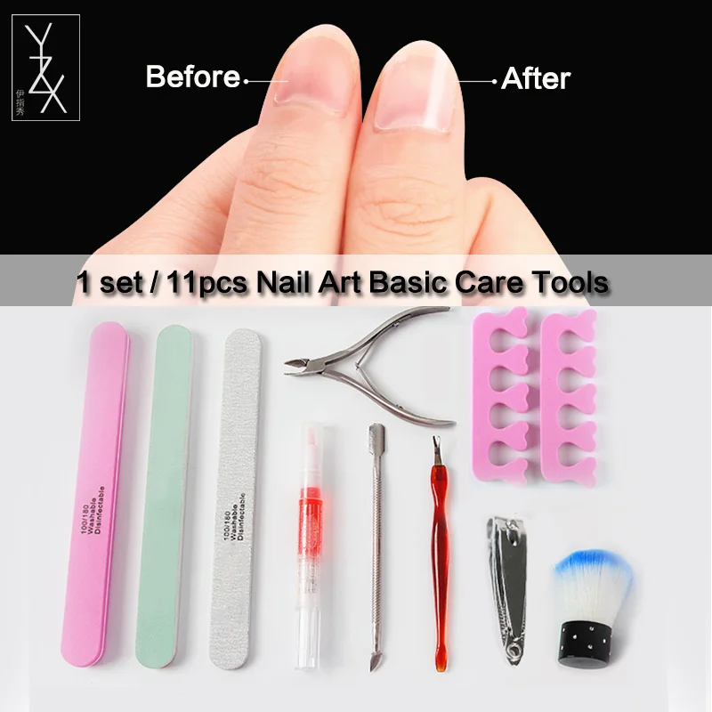 YZX 1Set / 11Pcs Manicure Basic Care Tools Kit Nail Buffer File Cuticle