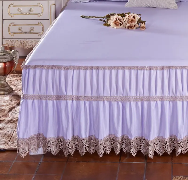 Европейский стиль принцесса покрывало кровать юбка вышивка оборками кружево постельное белье Простыня романтическое Постельное белье Покрывало /