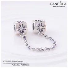 CKK 925 стерлингового серебра подсолнечника замок шарики на страховочной цепочке Подвески Подходит ювелирный браслет сделай сам делая Berloque