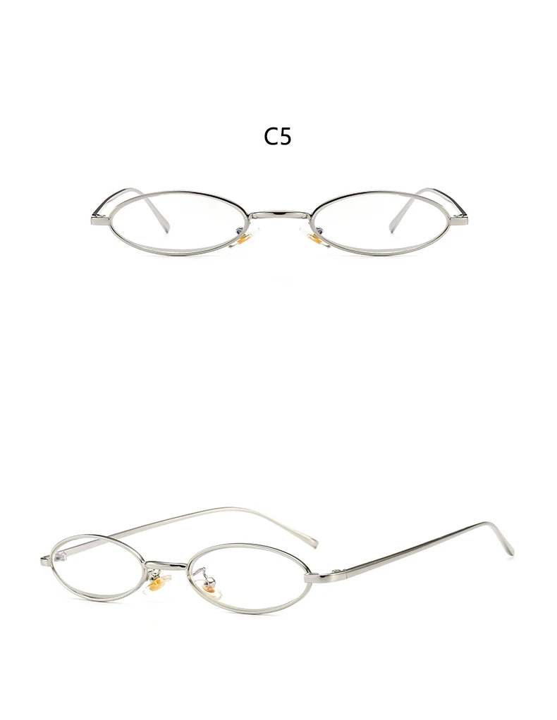 Тренд, узкие овальные очки, Ретро стиль, фирменный дизайн, для женщин и мужчин, в стиле хип-хоп, солнцезащитные очки, красные, желтые, милые маленькие солнцезащитные очки, металлические очки