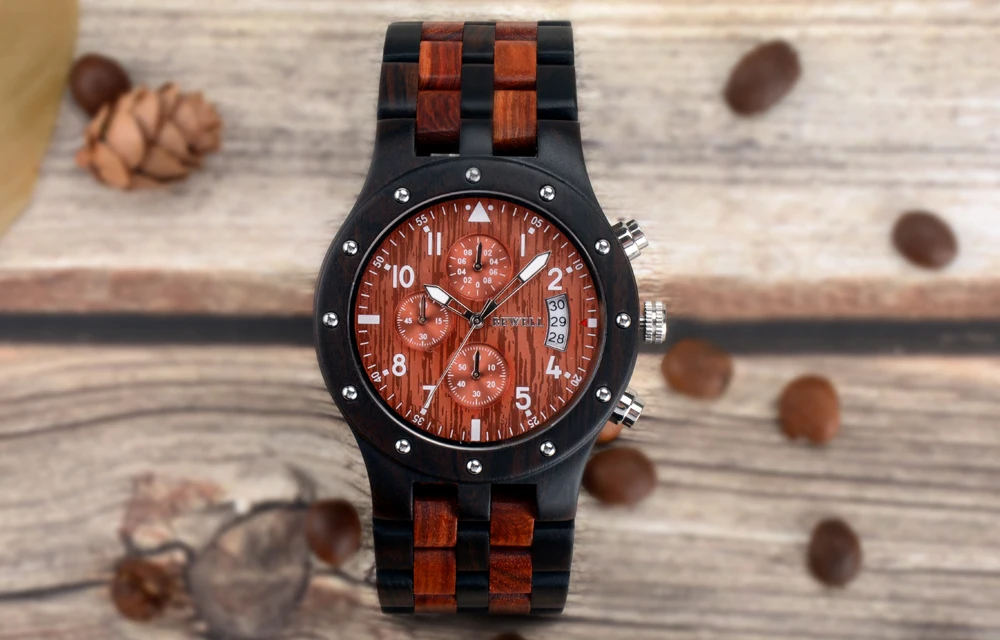 BEWELL WOODEN WATCH