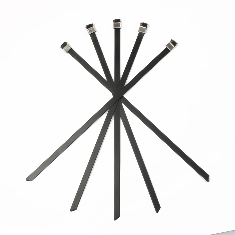 Inoxidável Zip Pvc Revestimento Forte Grau Metal Cabo Laços Tie Envoltórios 5.5*900 5.5mm 5.5x100 Aço 5 Fixadores de cabo