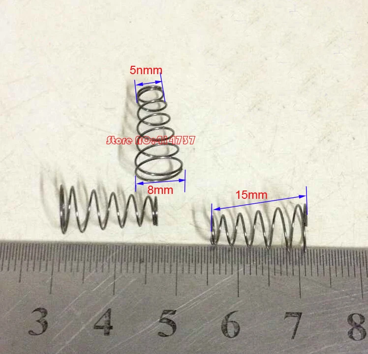 

10pcs 0.4*5&8*15mm Steel conical coil spring 0.4mm wire conical sprial compression spring double conical spring