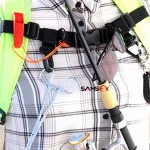 SAMSFX Рыбалка нейлоновая тесьма Регулируемый универсальный рыболовный жилет рюкзак грудной ремень жгут w/морской безопасности свисток