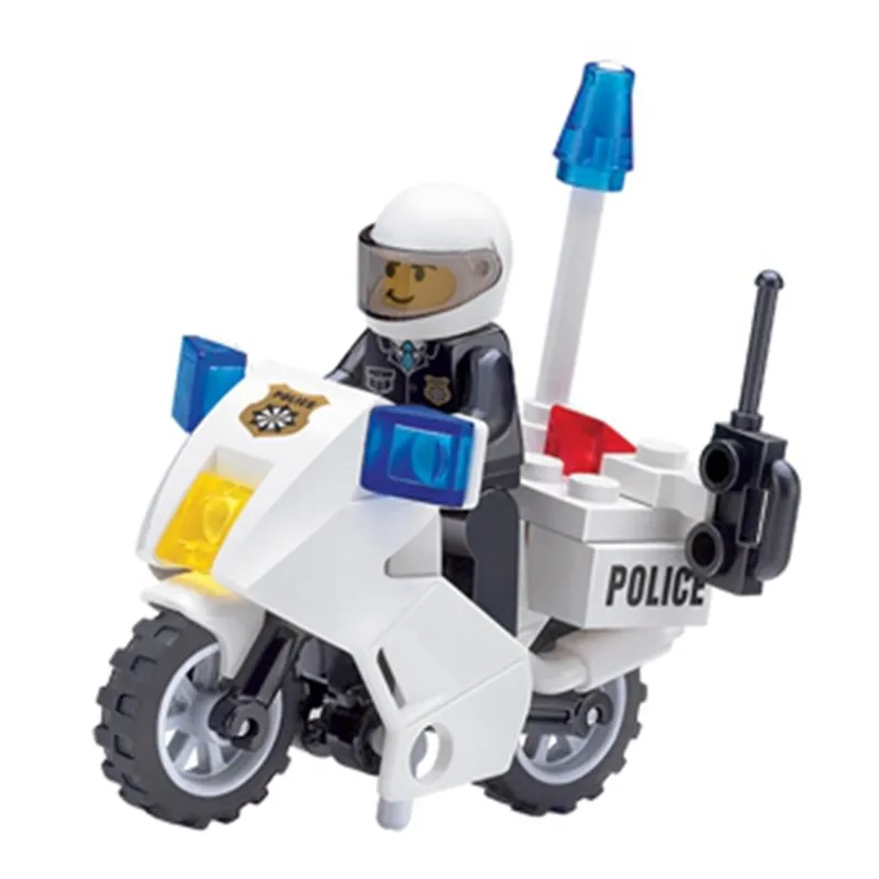 Kazi-Police-Motorcycle-Building-Blocks-Sets-26pcs-Educational-Bricks-Toys-For-Children