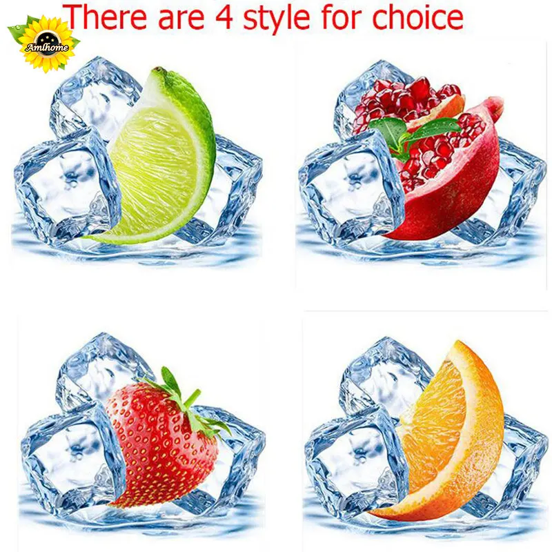

3D diamond embroidery icon ice fruit set for embroidery fruit cross-stitch kit mosaic pattern diamond Square rhinestones drill