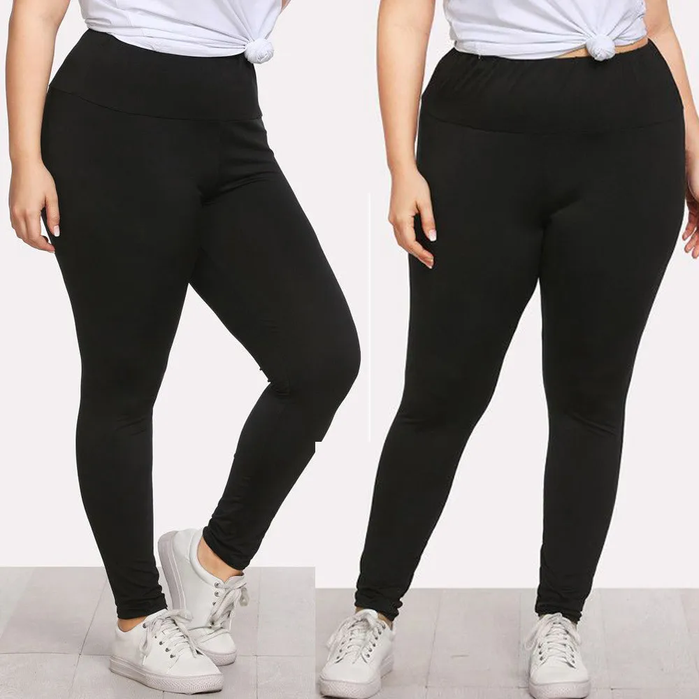 

Female Plus Size Women Sexy Leggings Trousers sports trousers Solid Pencil Pants Large Black Tights flexible track Sportswear