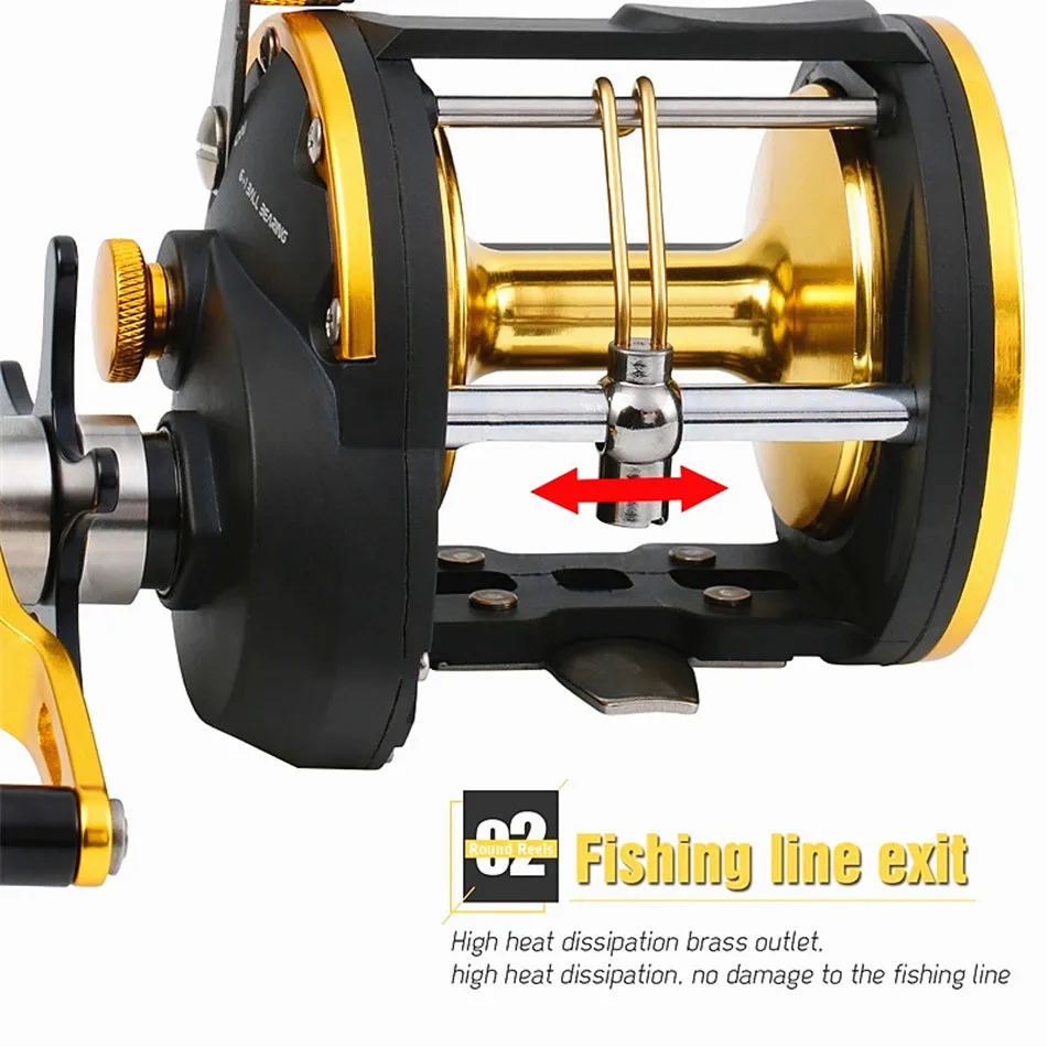Carretel de Corrico Tambor tipo Linha Sougayilang Redondo Convencional Jigging Carretel Pesca Carretéis Alta Qualidade Rolamentos 5 Sougayilang carretel de corrico redondo convencional jigging