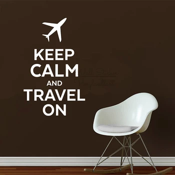 

Keep Calm And Travel On Quote Wall Sticker Motivational Travel Wall Quote Decal Removable Vinyl Wall Art Lettering Q313