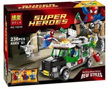 Marvel Superheroes Bela 10239 Legoe Compatible Building Blocks Siper Man Police Doc Ock Truck Minifigure Action Figures Toys