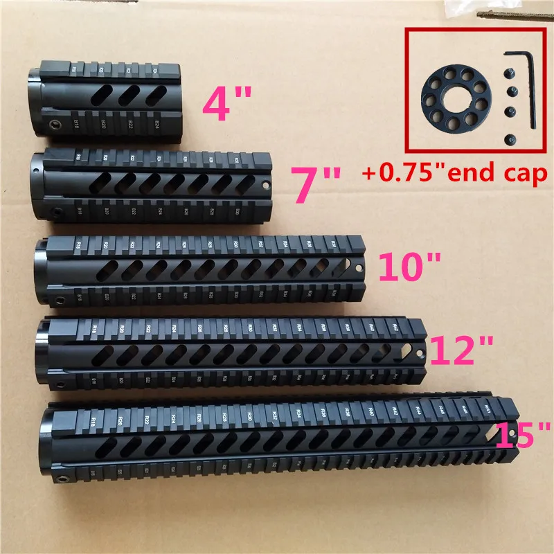 

Tactical 4" 7" 10" 12" 15" .223/5.56 Free Float Quad Handguard Rail AR-15 M16 M4 Handguard