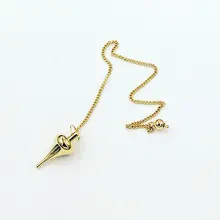 Маятниковый камень исцеляющая Пирамида рейки медный маятник металлический кулон амулеты хром розовое золото Модный с цепочкой