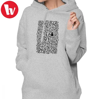 

Twilight Hoodie The Owl Hoodies Kawaii Long-sleeve Hoodies Women XL Printed Streetwear Navy Blue Cotton Pullover Hoodie