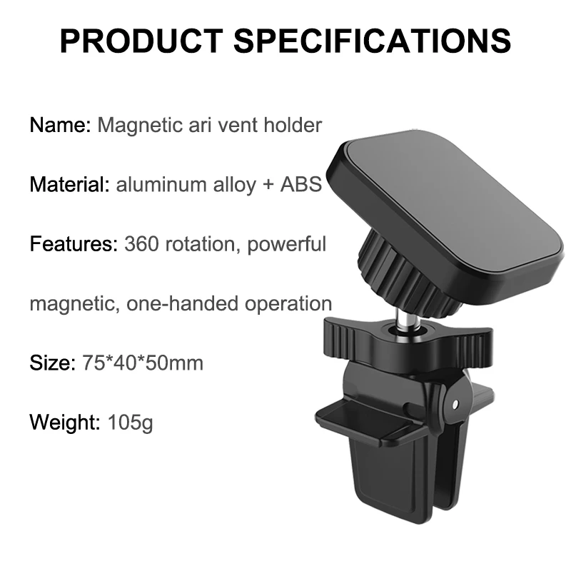 Универсальный магнитный автомобильный держатель на вентиляционное отверстие 360 градусов gps подставка на вентиляционное отверстие подставка для мобильного смартфона для iPhone X 7 Xs Max Xiaomi Mi 8