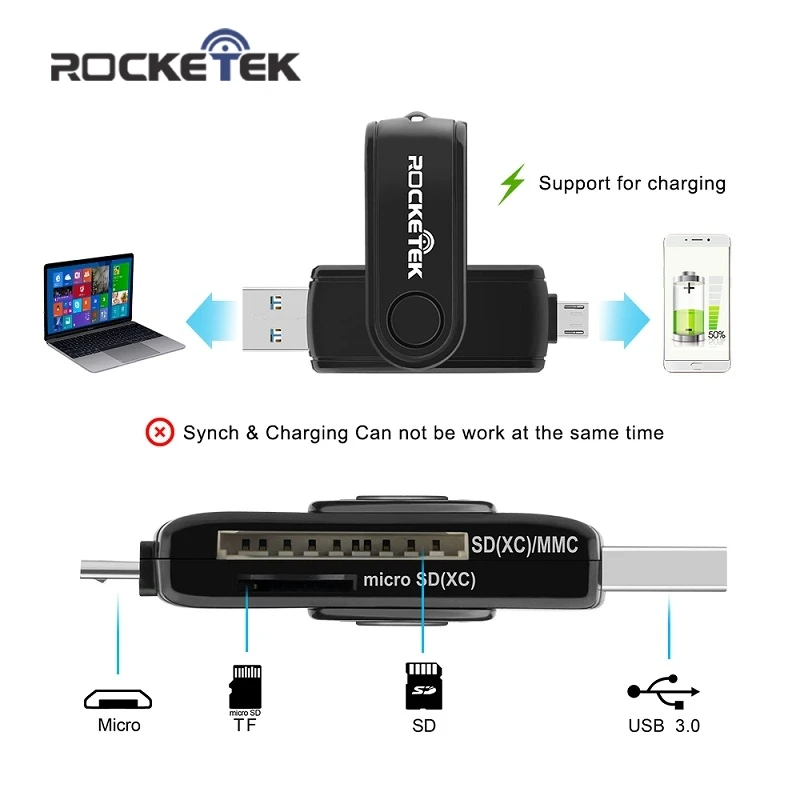 ROCKETEK US 3.0 Card Reader Multi 2 in 1 OTG Memory Card Reader 5Gbps Adapter For SD/TF Micro SD Computer Laptop Accessories. ROCKETEK US 3.0 Card Reader Multi 2 in 1 OTG Memory Card Reader 5Gbps Adapter For SD/TF Micro SD Computer Laptop Accessories.