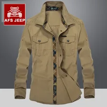 JEEP männer Military stil langärmliges hemd normallackhemd cusual lose stil shirts