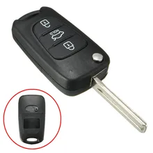 Black 3 Button Remote Flip Key FOB Case Shell Blade For KIA Rondo Sportage Soul Rio