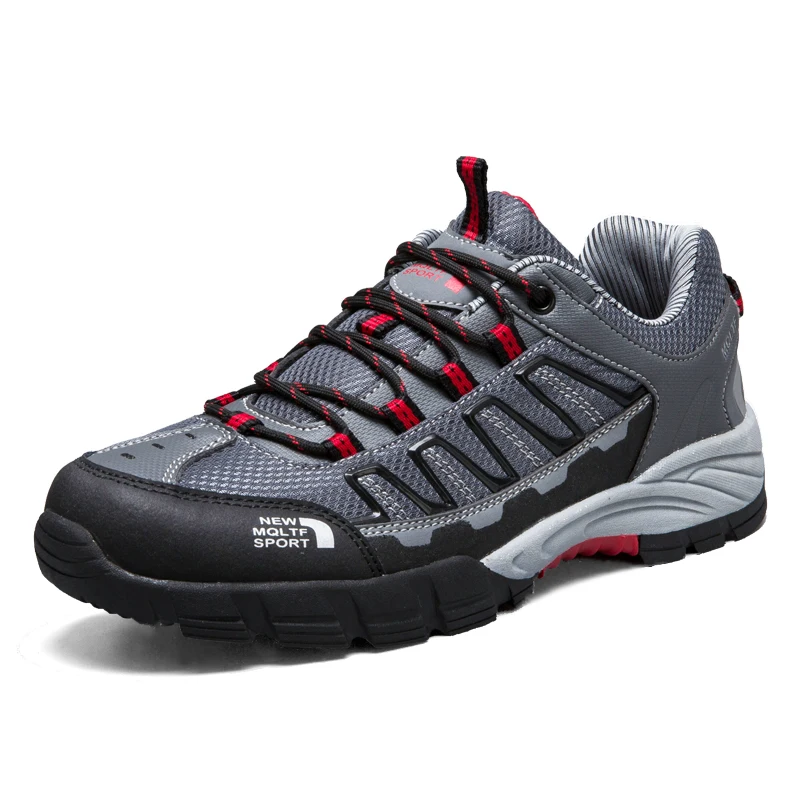 2017 New Men Outdoor Shoes Low Cut Lace Up Hiking Shoes Breathable Mountain Climbing Trekking