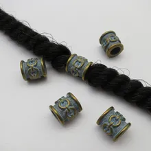 5 шт./лот, бронзовые Руна викингов, волосы, оплетка, боязнь, борода, дредлок, бусины, кольца, трубка, приблизительно 5,8 мм, внутреннее отверстие, аксессуары для волос