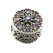 DIY бусины для изготовления ювелирных изделий из стерлингового серебра-ювелирные изделия, мерцающие медальон разноцветные CZ бусины Подвески Серебро 925 Berloque Perles