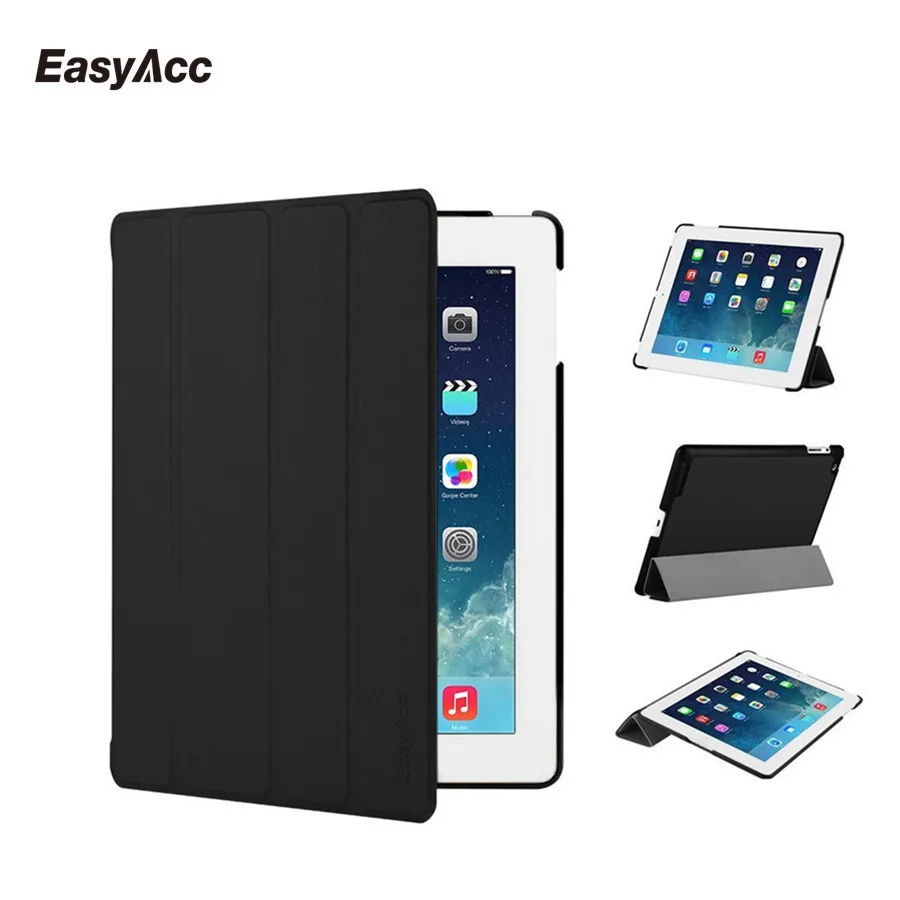 Чехол для iPad 2/3/4 Easyacc, мягкий чехол-книжка с функцией автоматического сна/пробуждения из искусственной кожи, умный чехол для iPad 3 4 2, чехол