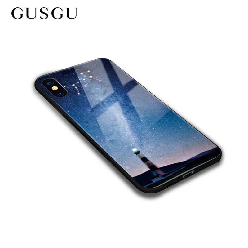 GUSGU 2018 новые чехлы для телефонов iPhone X 5 8 &quotдекорации чехол Жесткий закаленное