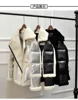 2022 new women genuine leather and fur duck down coat silver color female luxury loose zip turn down collar thick outwear jacket ► Photo 3/6