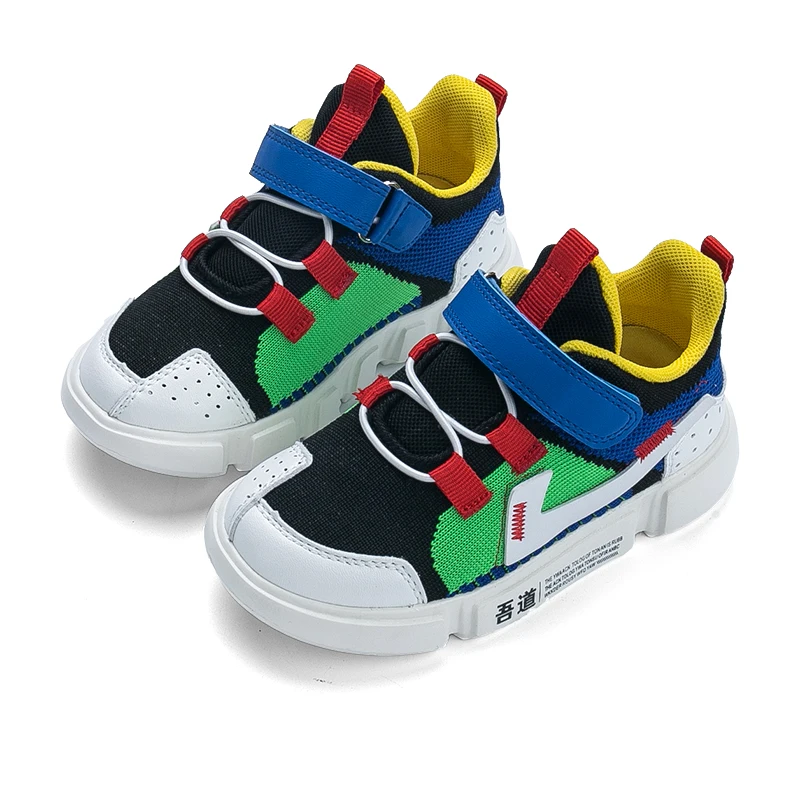 

2018 Fashion Kids Sneaker Boy Breathable Children's Shoes For Boys EVA Hook & Loop Child Sport Tennis Running Shoes Mixed Color