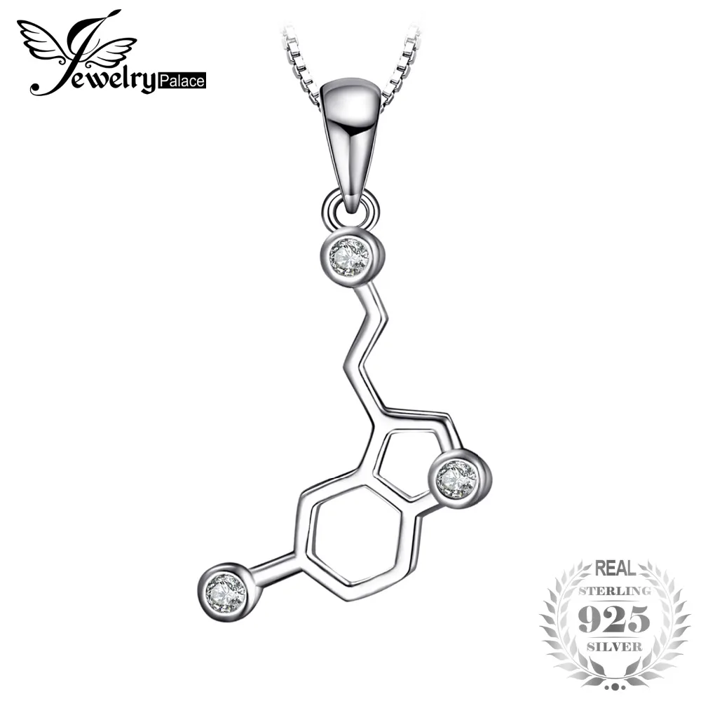 JewelryPalace серотонина молекула 0.2ct кубического циркония кулон Цепочки и ожерелья