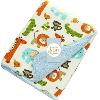 

Baby Blanket Cartoon Pattern Thicken Double Layer Cotton Bath Towels 102*76cm Infant Soft Air Conditioning Towel