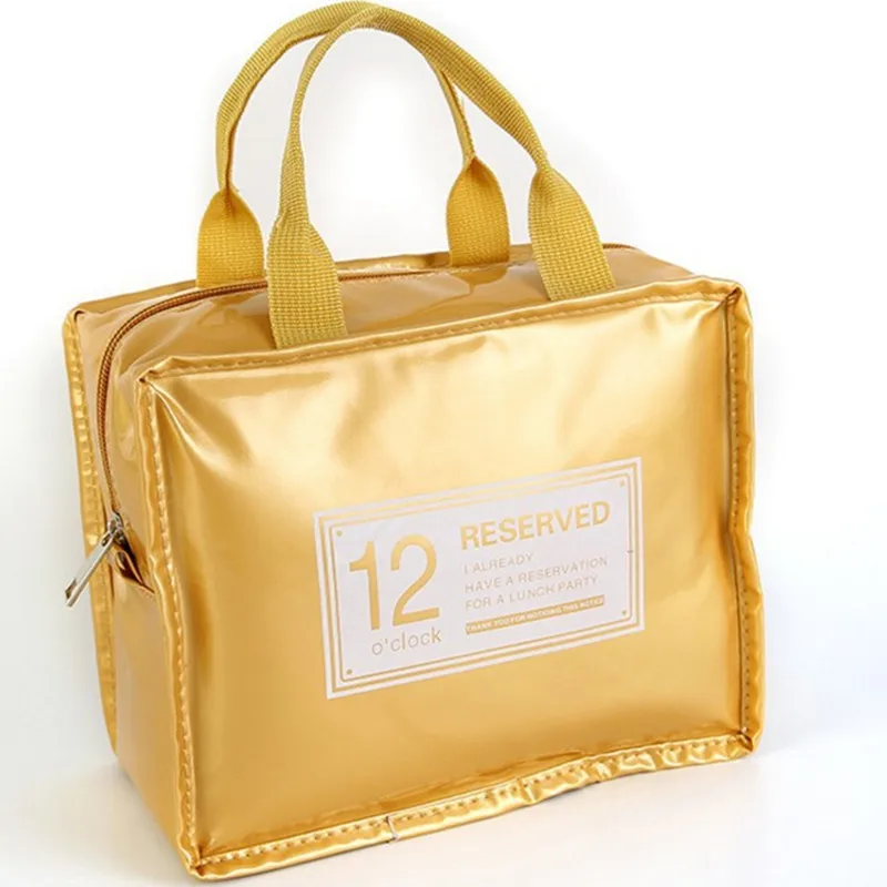 Креативная переносная сумка с принтом фламинго, сохраняющая тепло, с буквенным принтом 12, из искусственной кожи, для девочек, для еды, теплая сумка для обеда, Студенческая упакованная Ланч-бокс для пикника