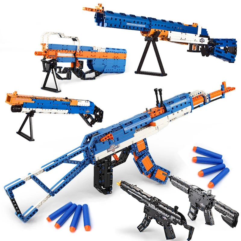 

Emission Compatible legoings GUN AK47 M4A1 technic Model Building kits military Arms Sets bullets Weapon boy kids Toys Blocks