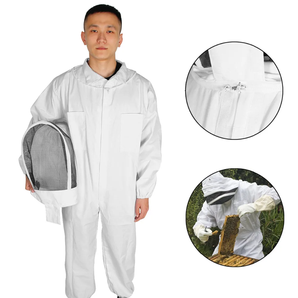 Beekeeper sProtect Bee keeping Suit Jacket Safty Veil Hat Body Equipment Hood