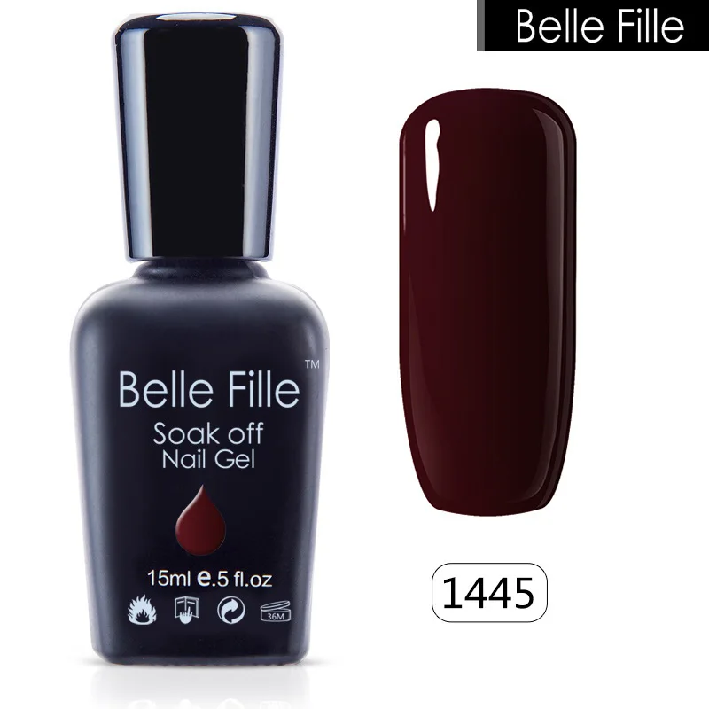 Belle Fille Nail Gel Purple Soak Off UV Gel Nail Polish Manicure Nail Art Design Gel Polish UV Lacquer Gelpolish