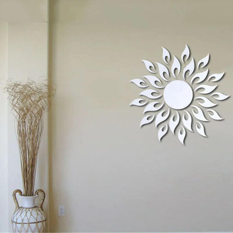 

Hot Sales Factory Price! Acrylic 3D Removable Sun Design Mirror Effect Wall Sticker Home Decor stickers