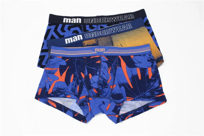 Muls Brand 3PCS Set 5Styles Carding Cotton Boxers Short Men Fast Dry Mens Underwear Male Bodysuit Under Pant Fitted Size M-3XL06